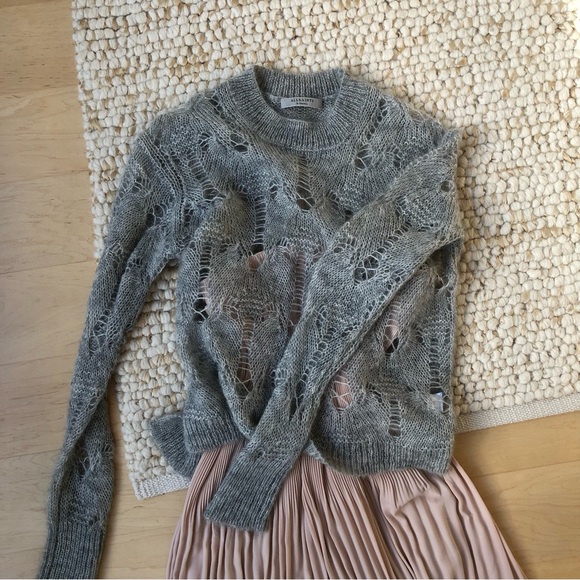 All Saints light gray crew sweater - Picture 6 of 8